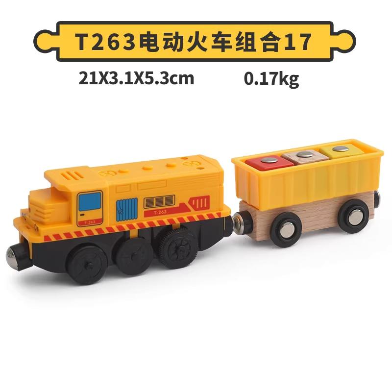 Battery Operated Electric Train Set Wooden Magnetic Train Tractor Vehicle Toys Compatible with Wooden Tracks Toys for Kids gift