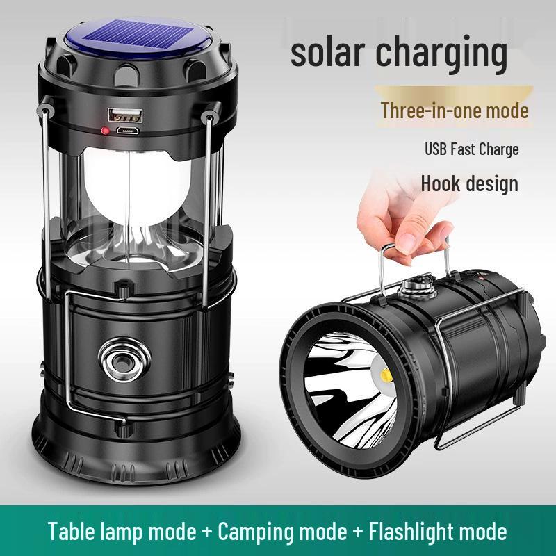 5800 Solar-Powered Portable Multifunction Camping Lantern - Outdoor Emergency Tent Light