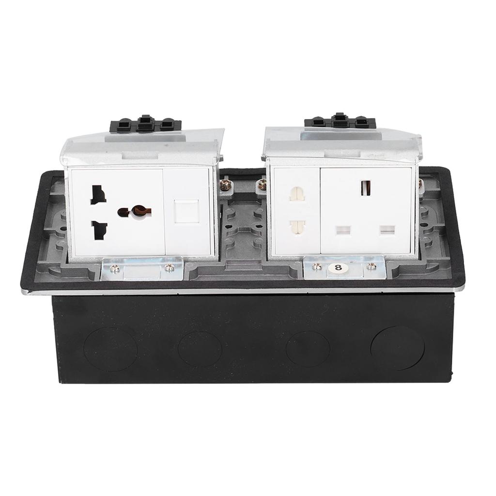 Boden Pop Up Outlet Socket Verborgen Multifunktions Silber Aluminium Legierung UK Standard