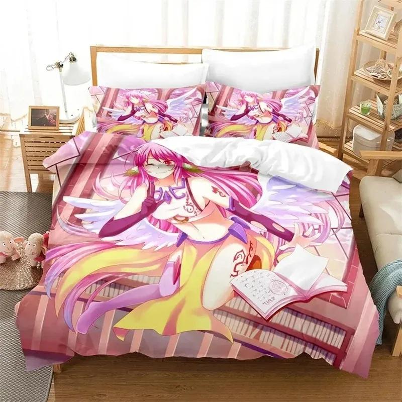 Anime No Game No Life 3D NEW Duvet Cover Pillowcase Bedding Set Adult Boy Girl Bedroom Decoration Children Single Double Large