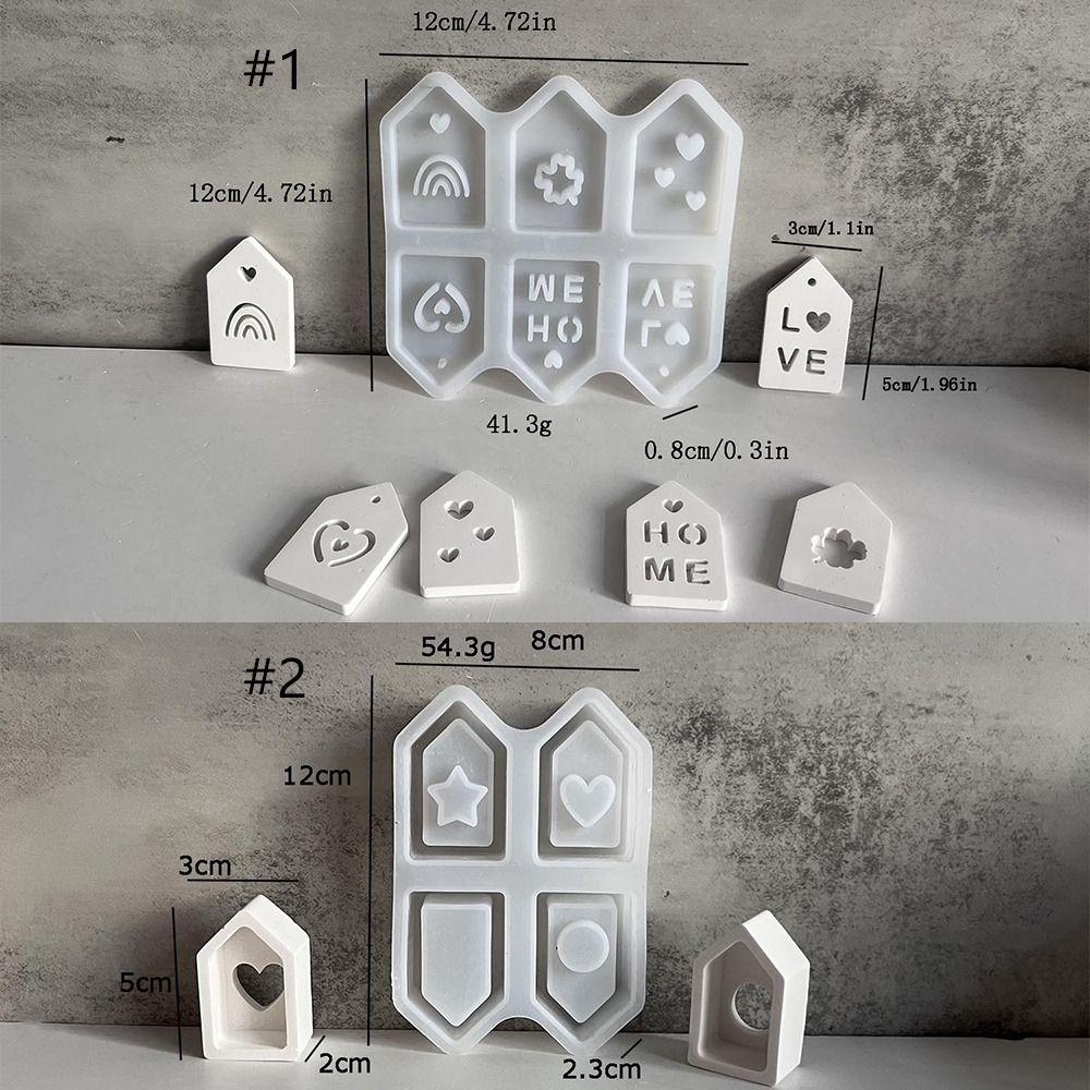 Hollow House Shapes Silicone Mold Letter Rainbow Resin Dropping Mold  Holiday Party Gifts