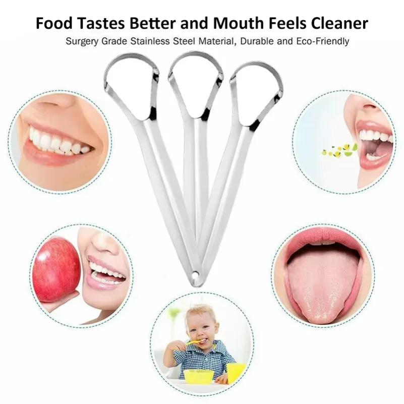 Stainless Steel Tongue Scraper for Halitosis Oral Care Removes Tongue Coating Effectively Cleaner Tool for Fresh Breath
