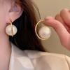 Fashion Design Large Round Imitation Pearl Earrings For Women Hoop Earring Elegant Daily Jewelry Pendant Gift