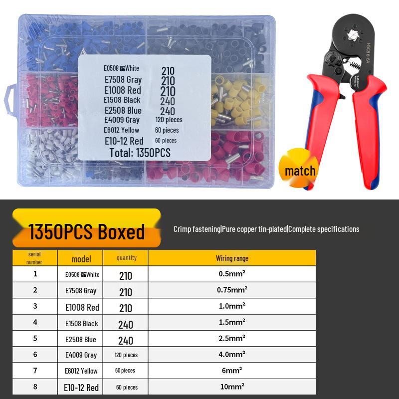 HSC8 6-4 Insulated Tubular Terminal Crimping Pliers Set