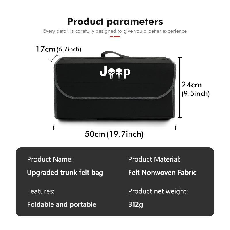 Car Trunk Organizer Bag Large Capacity Auto Multiuse Tool Box For Jeep Grand Cherokee Wrangler JK Renegade Gladiator Compass AMV1