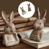 Permanent fashion Resin Rabbit Statues Set Of 2 For Porch Garden And reception Area Embellishing