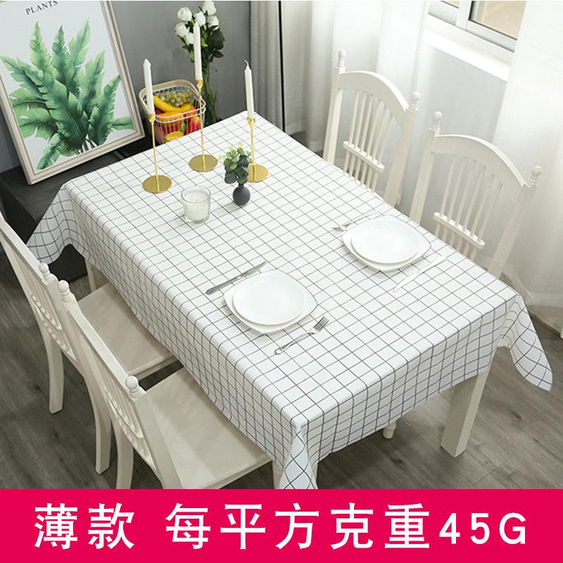 Home Tablecloth, Anti-scalding, Waterproof, Oil-proof, No-wash PVC Plaid Coffee Table Table Mat, Dormitory Tablecloth