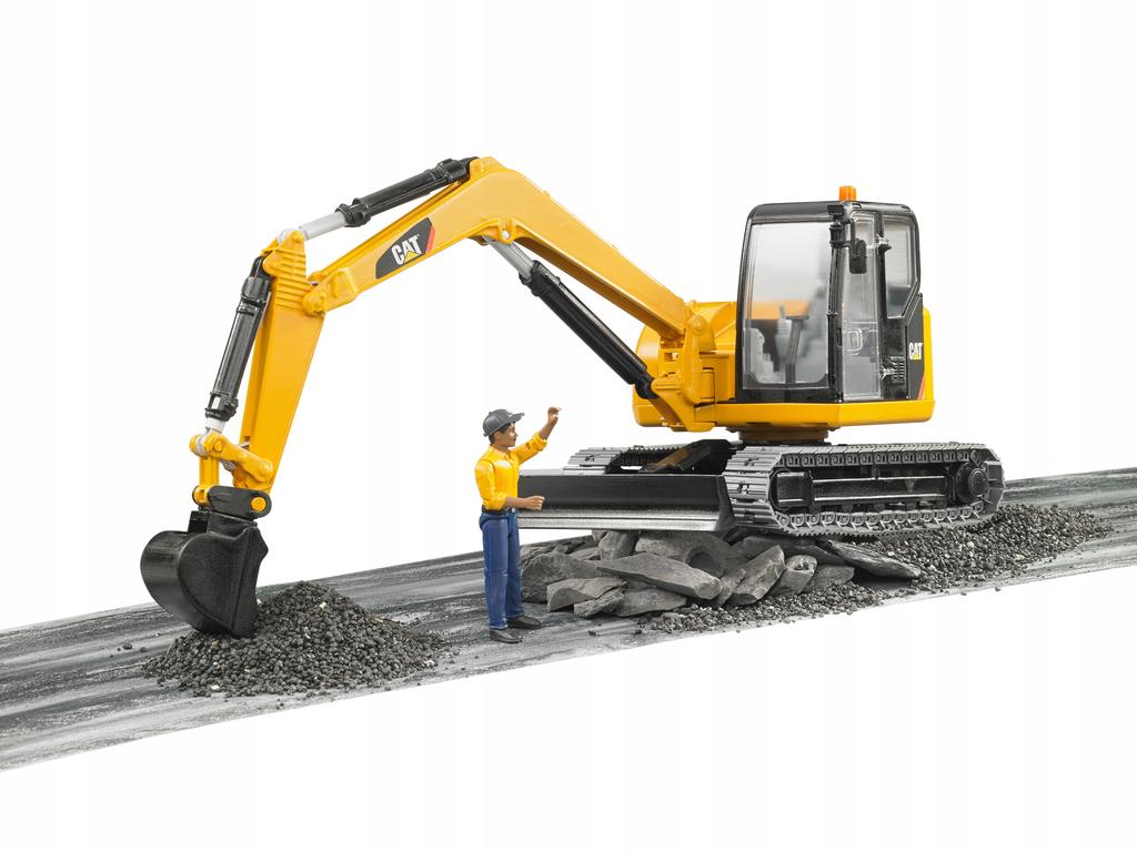 Caterpillar Bagger mit Figur Bruder 02466 Profi Serie 1:16