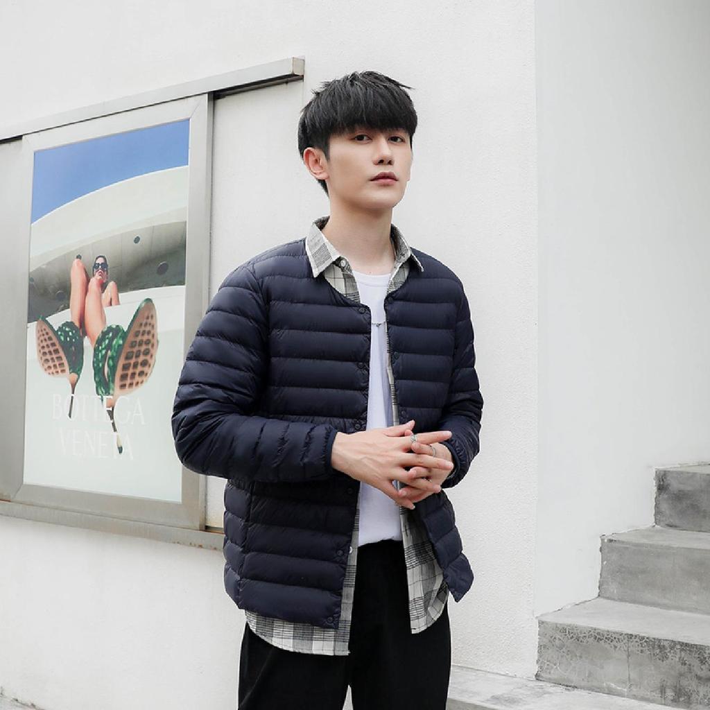 Men's Lightweight V-Neck Down Jacket - 90% Down, New National Standard