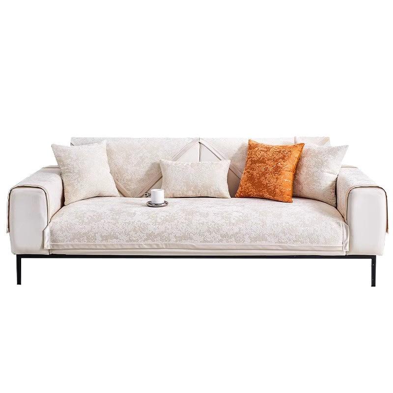 New Sofa Cushion Universal In All Seasons, Modern Light Luxury Seat Cushion, Advanced Sense Non-Slip Cover, Cover Cloth Towel