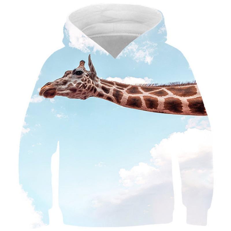 Autumn 3D Animal Pattern Printed Hoodies Fashionable Casual Sports Long Sleeved Children's Boy Hooded Sweatshirts