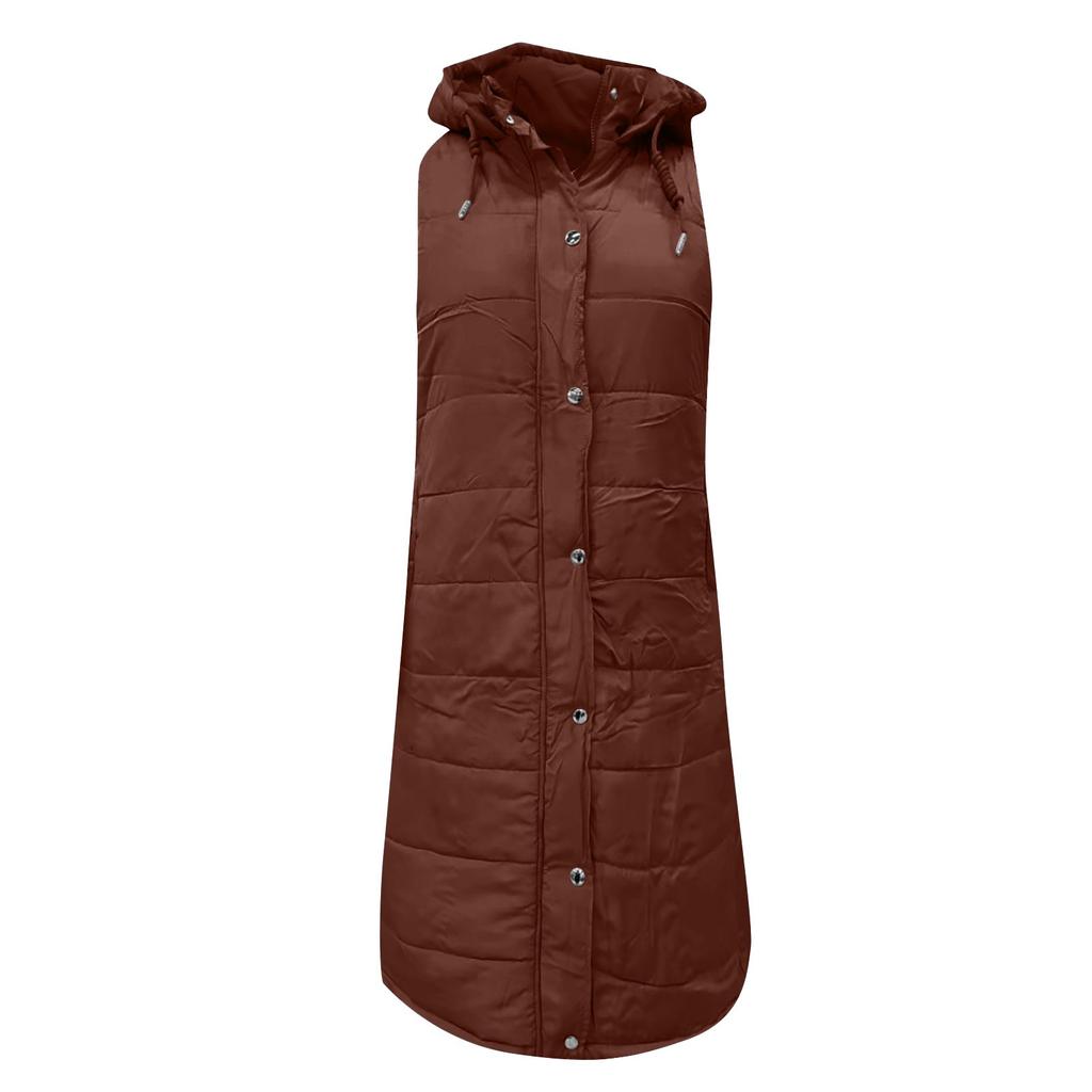 Damen und Winter Temperament ärmellose Strickjacke mittellange Baumwollweste Weste Mantel