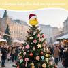 Christmas Tree Topper Decoration Cute Yellow Duck with Santa Hat Spring Christmas Home Ornament for Xmas Party