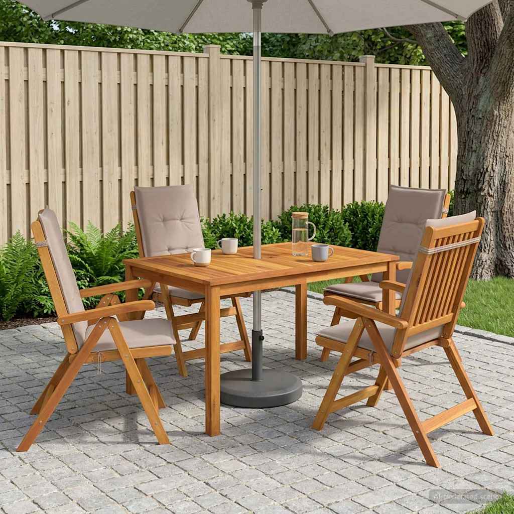 5 Piece Garden Dining Set 4 Seater Taupe