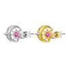 3D Moon & Heart-Shaped Zirconia Cartilage Stud Earrings