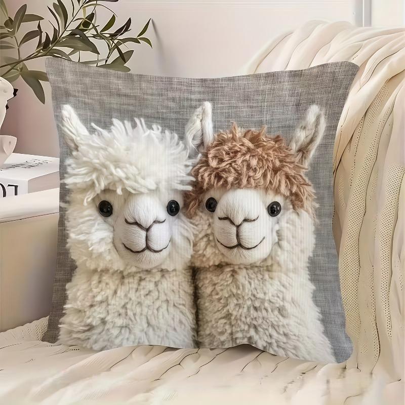 Fronha fofa com estampa de animal: Impressão plana 2D, bordado não real, sofá noturno almofada de sofá noturno