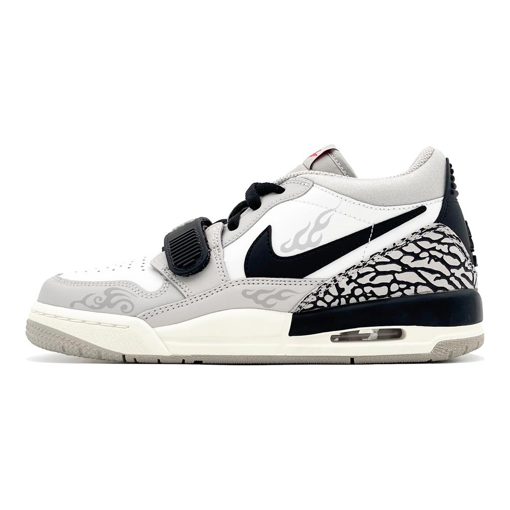 Jordan Legacy 312 Cushioning, Wear Resistant Low top Vintage Basketball Shoes Women's White Gray CD9054-101(Team414-)