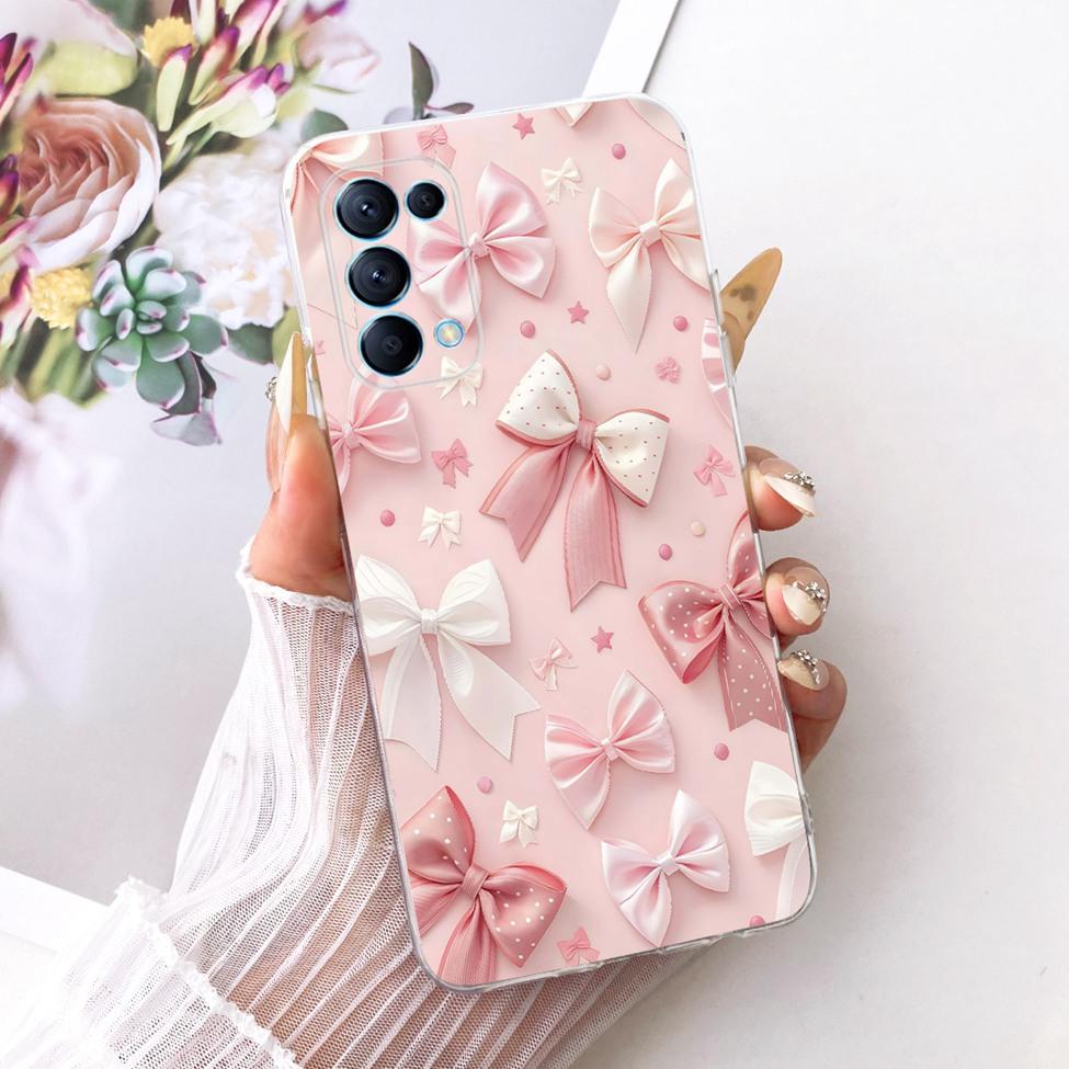 Transparent Cover For Oppo Reno5 5G Case CPH2145 Cute Cat Fashion Butterfly Funny Painted Casing PEGM00 PEGT00
