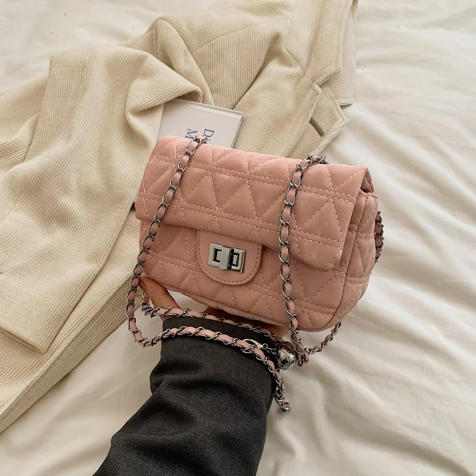 

Женская сумка, Сумка-цепочка с ромбовидным узором, Простая модная трендовая наплечная сумка, Сумка-мессенджер, Маленькая квадратная сумка.