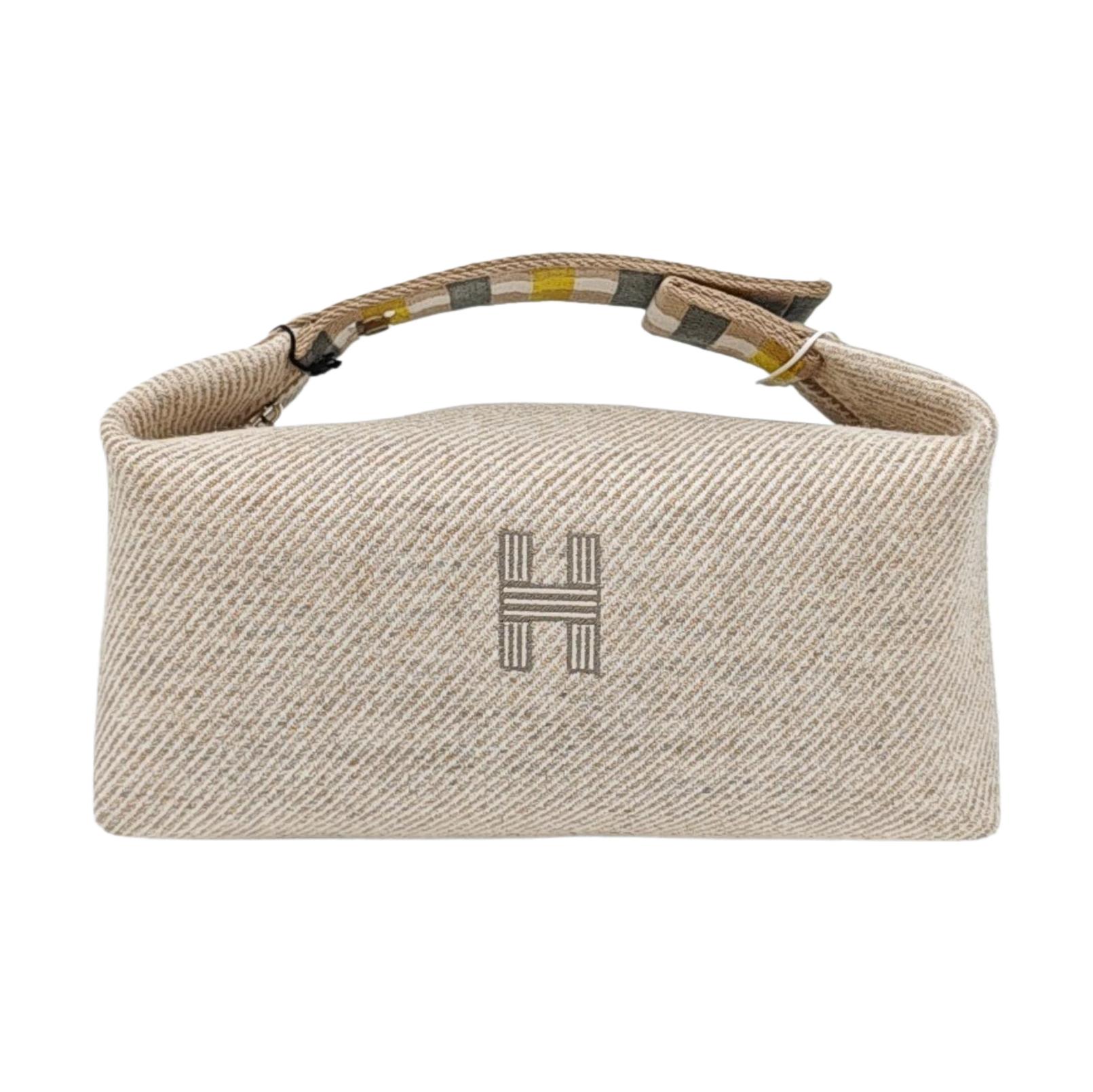 [Pre-Owned] Bride-A-Brac Palladium-Plated Metal Wool Storage Bag Toiletry Bag Small - Excellent #DEDLBZ ONE SIZE