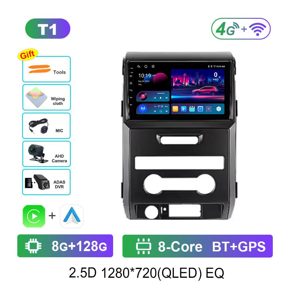 GPS Car Video Multimedia Player Android 14 Bluetooth 4G WiFi for Ford F150 P415 Raptor 2008 - 2014 QLED Touch Screen DSP Stereo