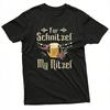 Für Schnitzel My Nitzel Bierkrug Wurst Oktoberfest Unisex T-Shirt Baumwolle Sommer Kurzarm Lässiges Mode Top Geschenk Partykleidung
