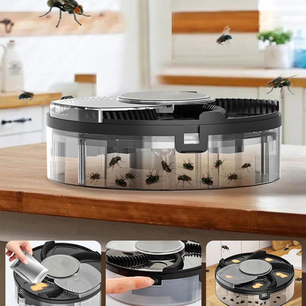 Automatic Fly Catcher Electric Fly Trap Catcher Device Indoor Rechargeable Rotating Repel Tool Household Flying Control