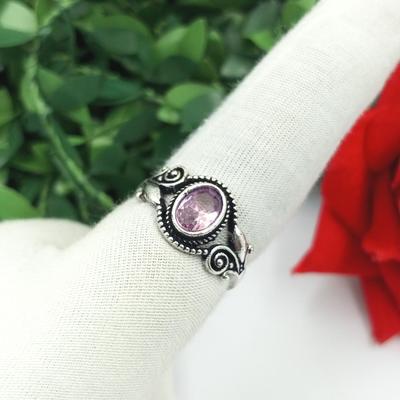 Amazing Pink Topaz Glass 925 Sterling Silver Plated 1 PC Casting Ring