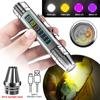 4 LED Light Sources Flashlight 365nm+395nm+Yellow+White USB Rechargeable Money Pet Urine Ore Cat Fluorescent Marker Check Light