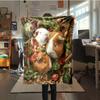 1Pc Cartoon Print Flannel Blanket, High Quality Comfortable for All Seasons, Home Decor, Warmth and Comfort, Perfect for Christmas Birthday Gift