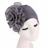 Women Ladies Retro Big Flowers Hat Turban Brim Hats Pile Cap