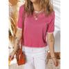 American Shiying Color Matching round Neck Short sleeve knit Women 2025 Summer New All-Match Three-Quarter Sleeve Top Women