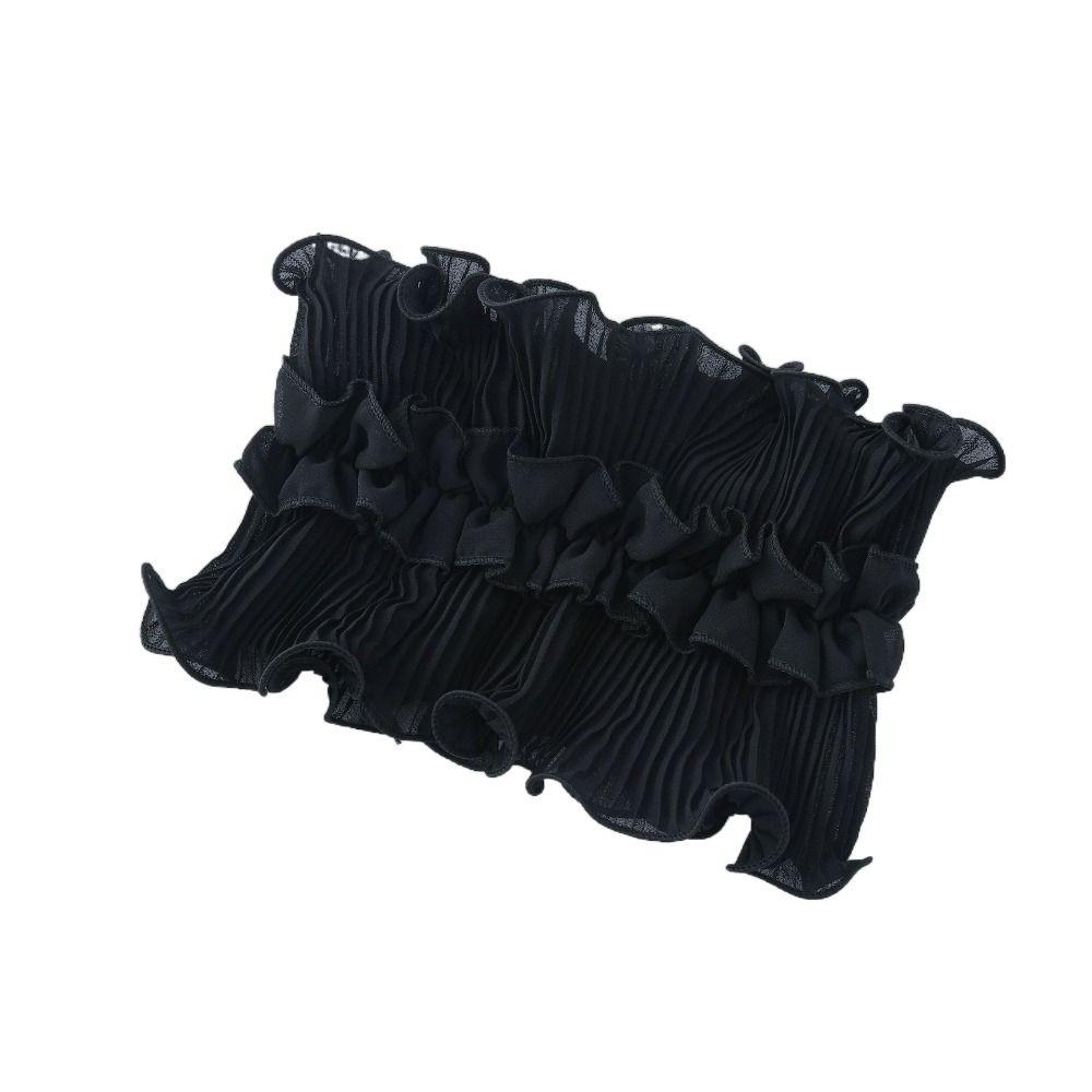 Ruffled Edge Fake Collar Black White Cloak Scarf New False Collar  Women Girls