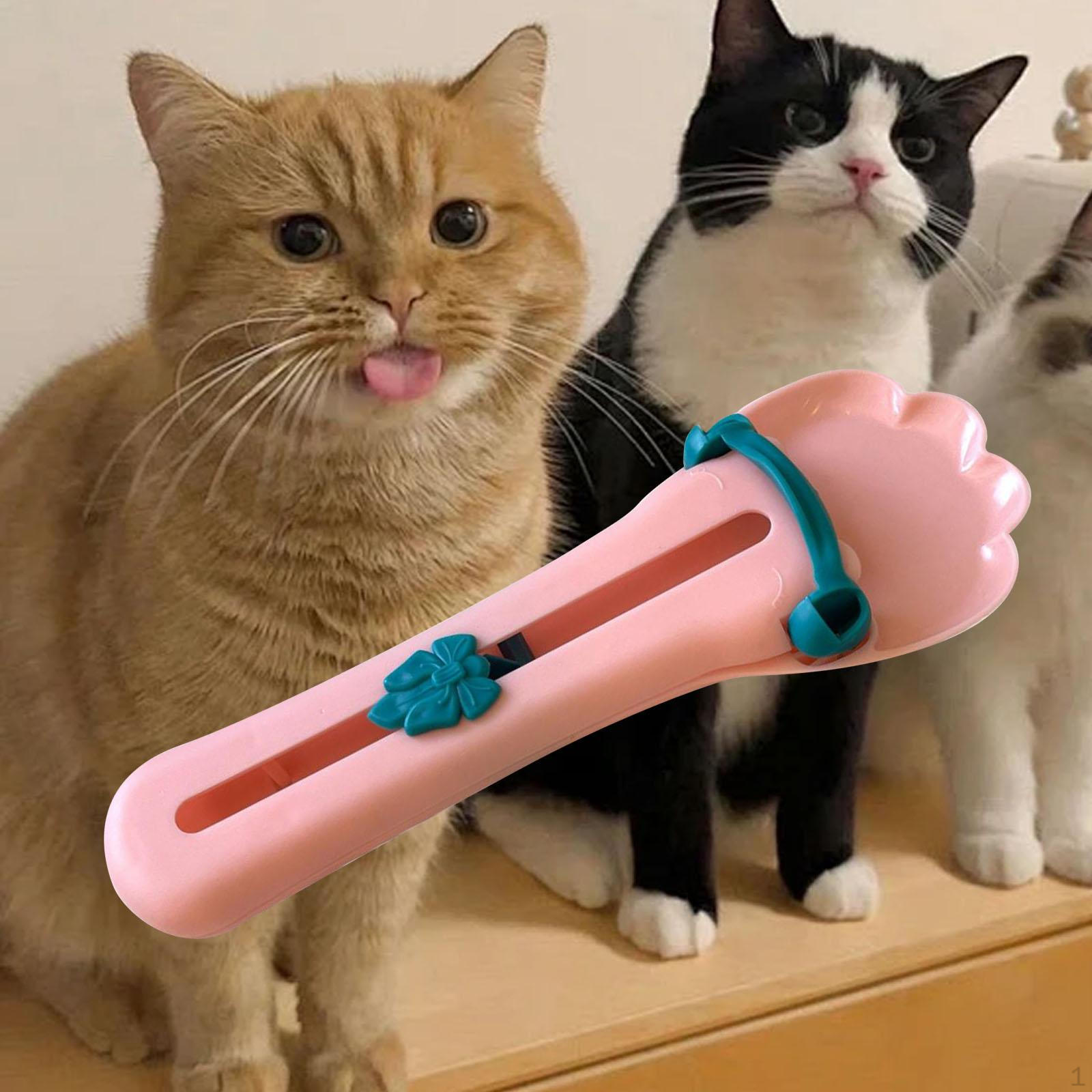 

Кормушка для кошек, ложка-дозатор для влажных лакомств для кошек, универсальная легкая закуска для котят и щенков gold pink