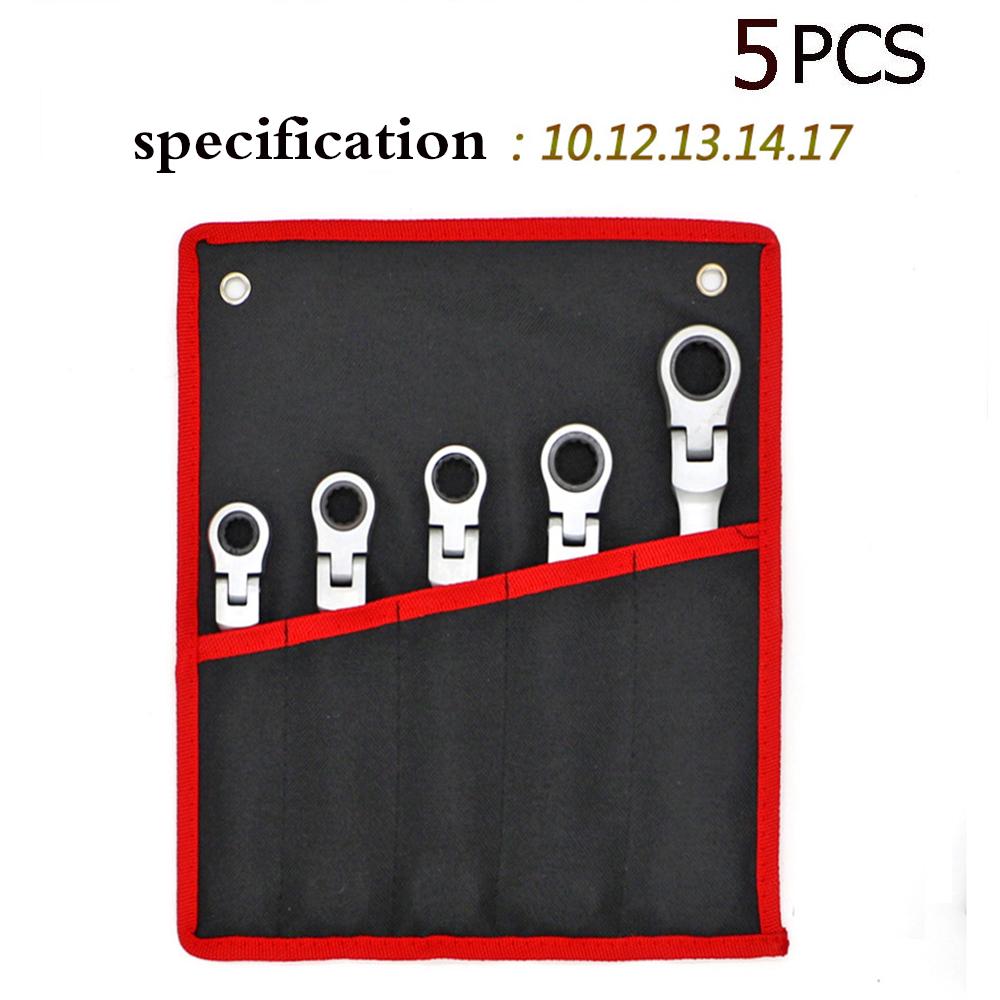 

5/7/12 шт. набор ключей, набор ключей для ремонта автомобиля, универсальные ключи с трещоткой, наборы гаечных ключей, ручные инструменты, ключ с трещоткой 5pcs-Black