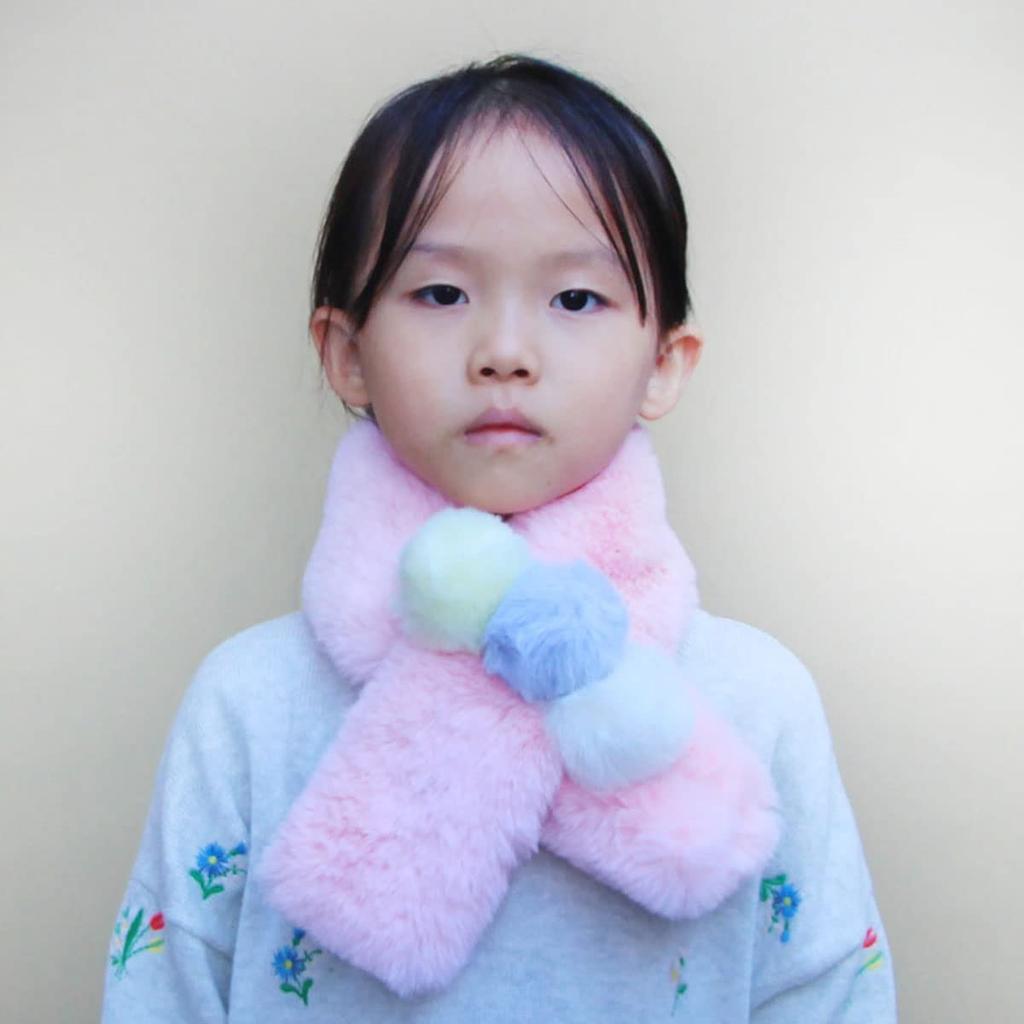 davebella Knit Snood Neck Warmer with Buttons for Girls and Solid Warm for Cold Weather Kids' Boys, Color, (3-Ball Pink)