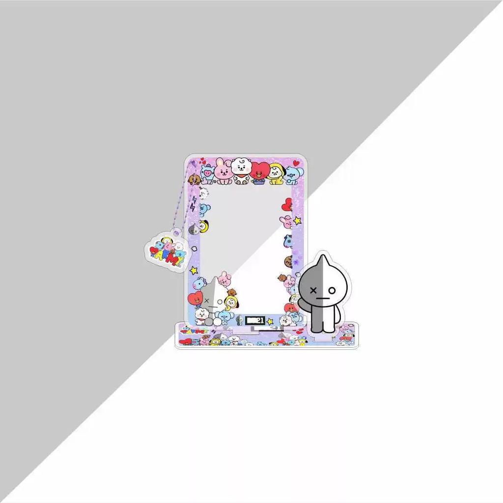 Bt21 Cartoon Card Insertion Frame, Small Card Storage Pendant, Standing Desktop Decoration, Star Periphery