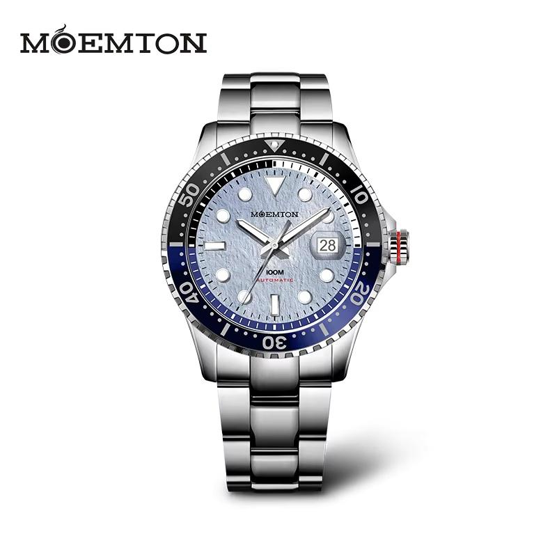 MOEMTON automatic mechanical man watches Sapphire glass luminous 100-meter water-resistant diving watches for man
