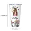 20 Oz Stainless Steel Tumbler Insulated Thermos Double-sided Print Travel Coffee Mug with Lid for Home Office Or Car