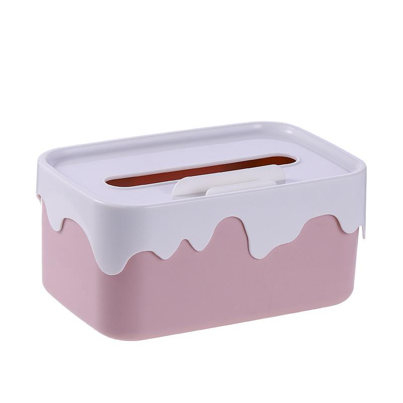 Square Plastic Tissue Box Home Tissue Container Car Napkins Holder Case Kitchen Organizer Simple and Stylish