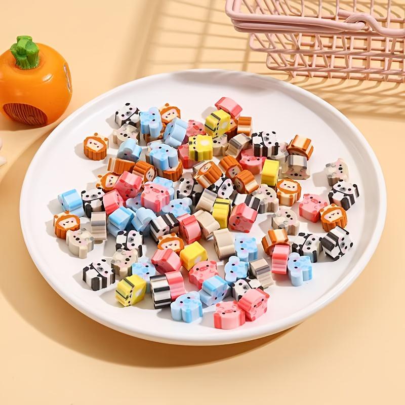 100pcs Creative Cartoon Animal Erasers, For Easy Erasing, For School, Fun Stationery, and as a Thoughtful Back-to-school Gift