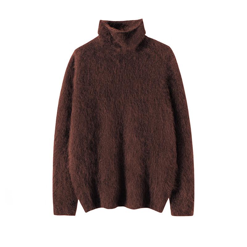 Women's High Neck 100% Cashmere Brushed Knit Sweater - Autumn/Winter Collection