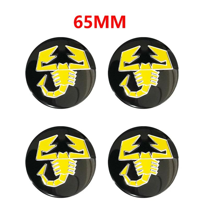 4pcs 65mm 60mm 3D logo car emblem Wheel Center Hub auto Rim refit dust-proof badge covers sticker styling accessories For FIAT