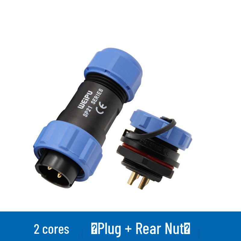 SP21 12-Pin Waterproof IP67 Aviation Plug Rear Nut Solder Connector
