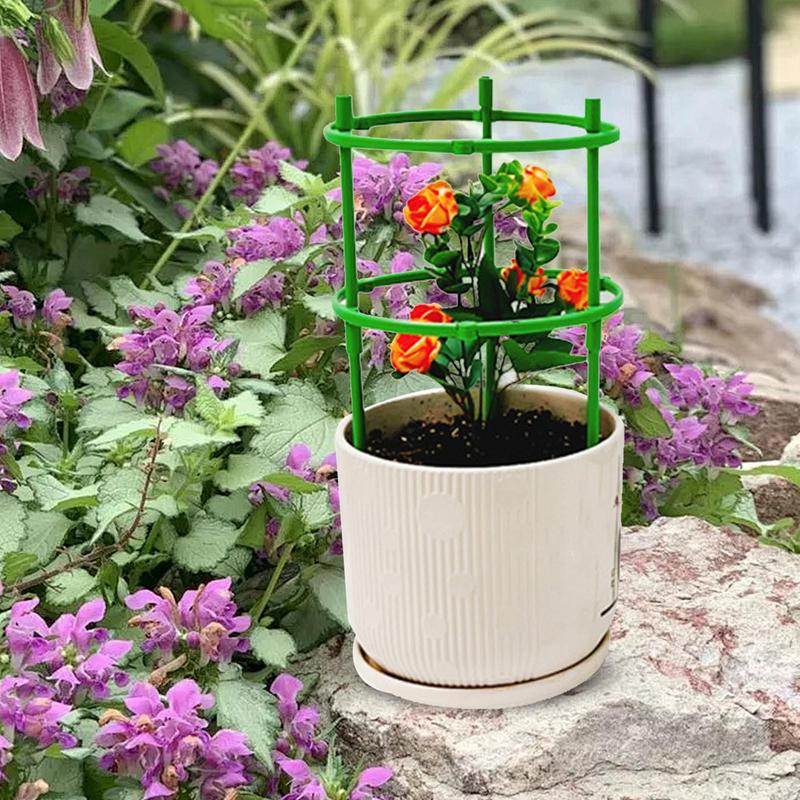 1PC Plant Support Plant Stakes Round Plant Support Ring Plastic Plant Cage Holder Flower Pot Climbing Trellis