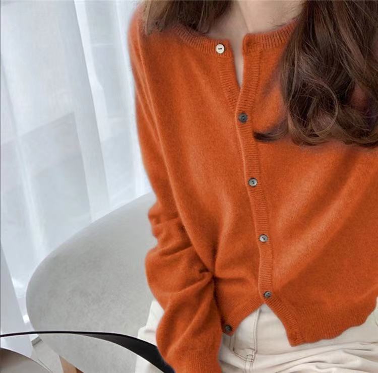 TIFICY Women's Fashion Casual Fall Winter Solid Color Print Long Sleeve V-Neck Tops Women's Clothing Woolen Knitwear Sweaters