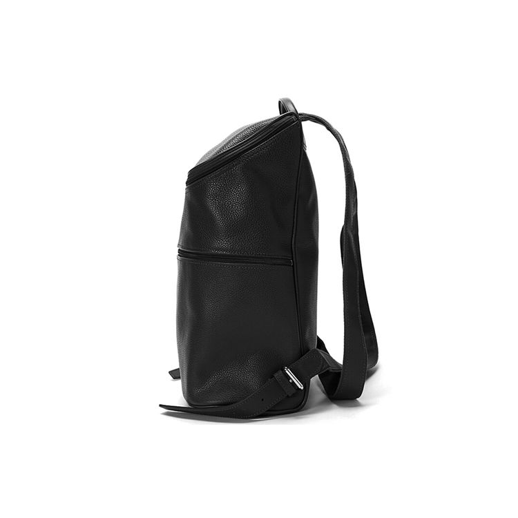 Longchamp Le Foulonné Solid Color Zipper Leather Backpack Medium Men backpack Black 1617021047