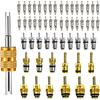 58 Pieces Valve Air Conditioning Valve Core R12 R134A R410 Automotive A/C Valve Stem Cores Brass Valve Cores Refrigeration Tire Valve Stem Cores for