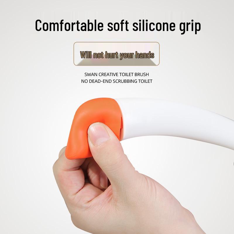 Swan Toilet Brush with Base - Fashionable Household Bathroom Cleaner for Squat Toilets