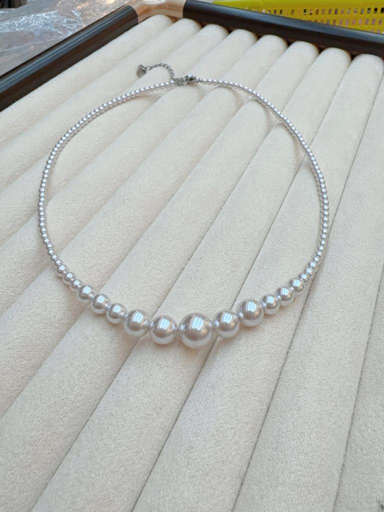 Shijia Pearl Silver Clavicle Necklace for Women - High-End 2025 Luxury Socialite Style